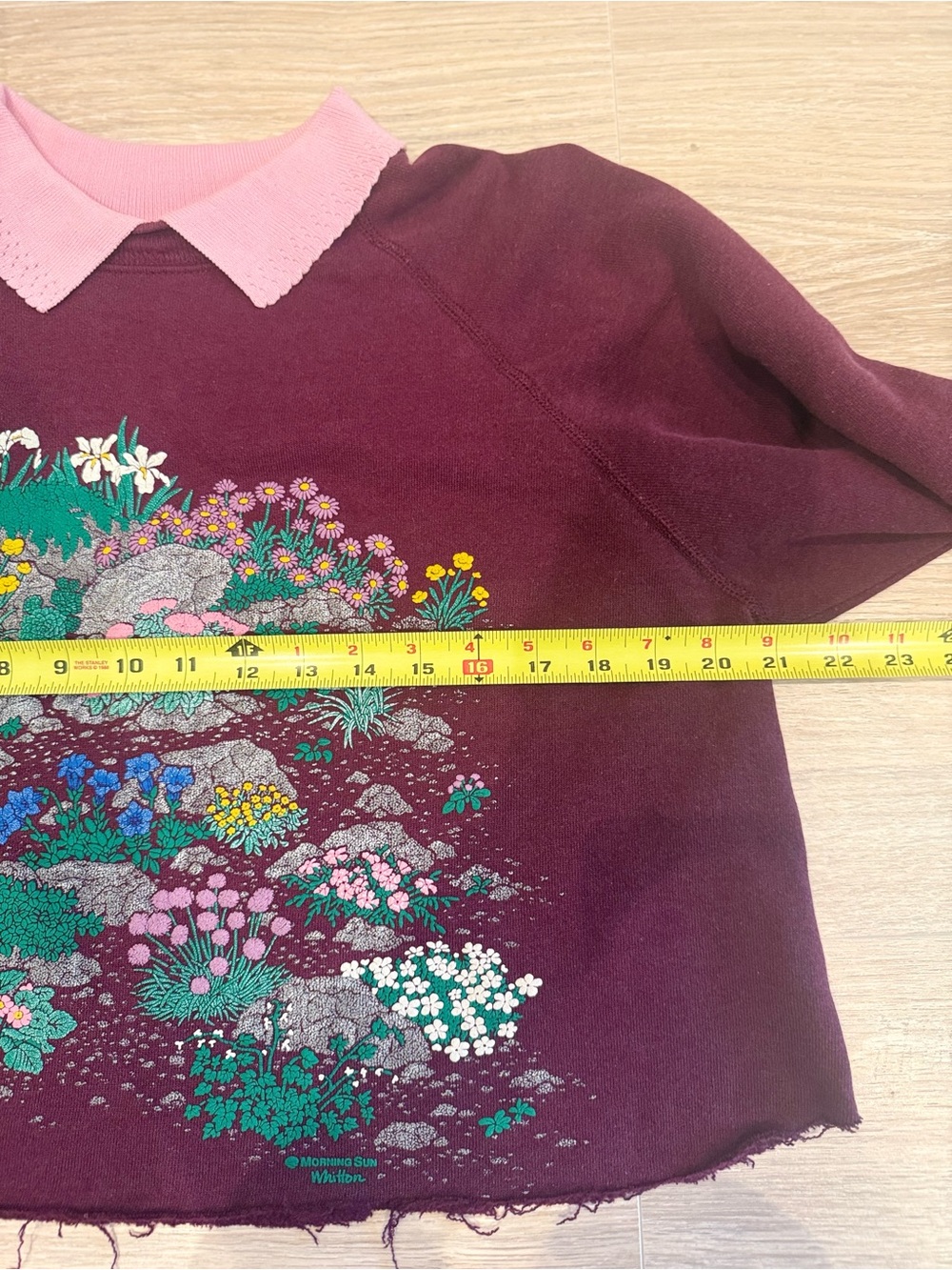 Vintage 80’s Picket & Post Morning Sun Whitton Sweatshirt Crop Cottagecore M - Picture 8 of 8